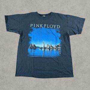 Vintage Pink Floyd Shirt Mens Large Black Y2K Wish You Were Here Band Tee 2000s